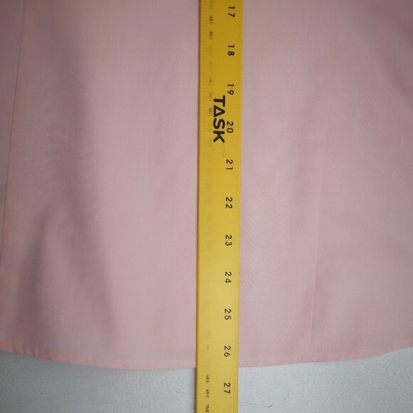 Lands' End Ladies No Iron Pinpoint Oxford 3/4 Length Sleeves Pink Shirt - Picture 9 of 10